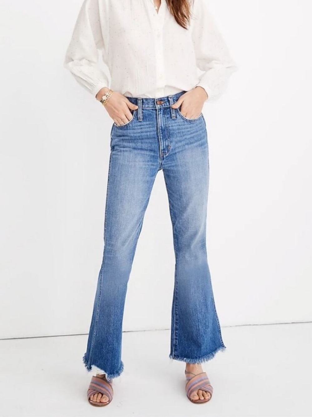 NWOT Madewell Rigid Flare Jeans Cropped Size 25